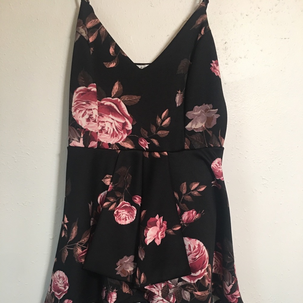 Black and pink romper